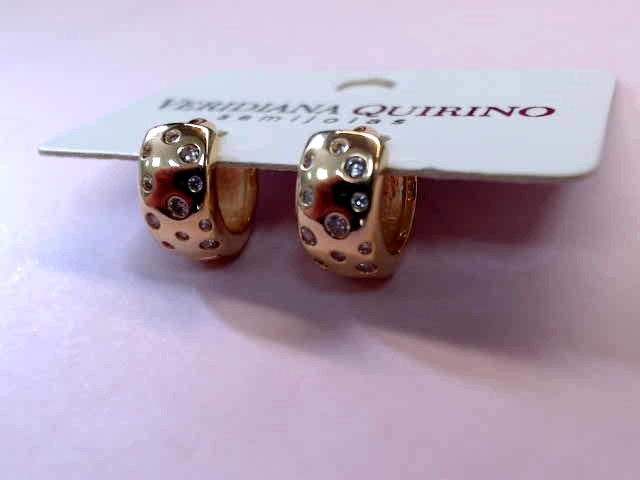 Brinco de Argola com Zircônias em Banho de Ouro 18k Veri