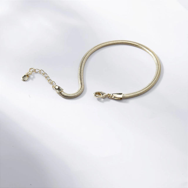 Pulseira Snake Media Banho de Ouro 18k