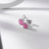 Brinco Redondo Zircônia Rosa Fusion com Banho de Ródio Veri