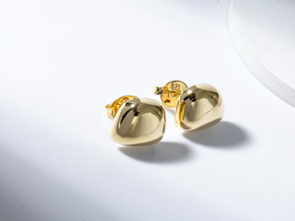 Brinco Botton Liso Banhado a Ouro 18k Hipoalergênico - Veri