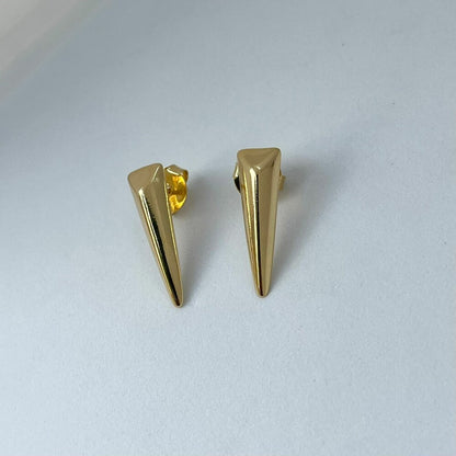 Brinco Spike Zircônias Banhado a Ouro 18k Hipoalergênico | Veri
