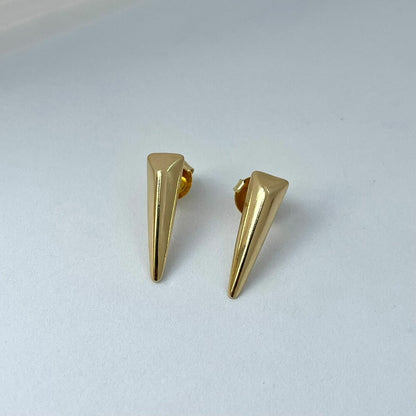 Brinco Spike Zircônias Banhado a Ouro 18k Hipoalergênico | Veri