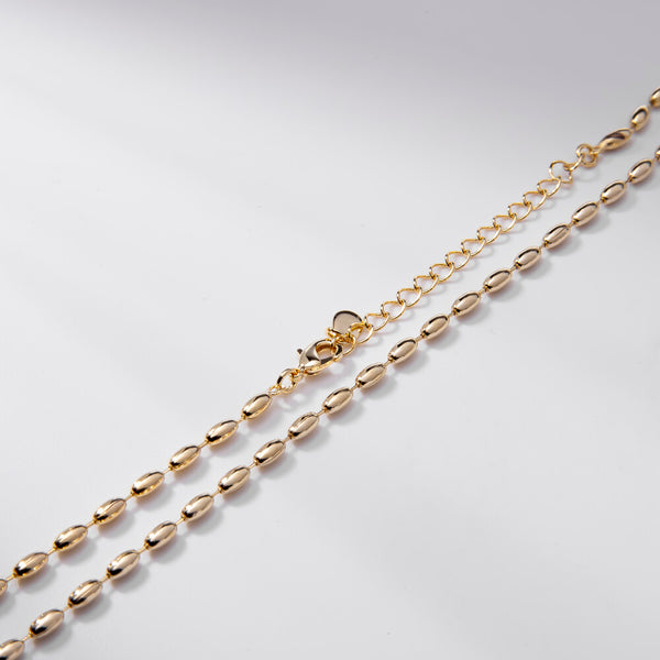 Colar Grãos com Zircônias em Banho de Ouro 18k | Veri
