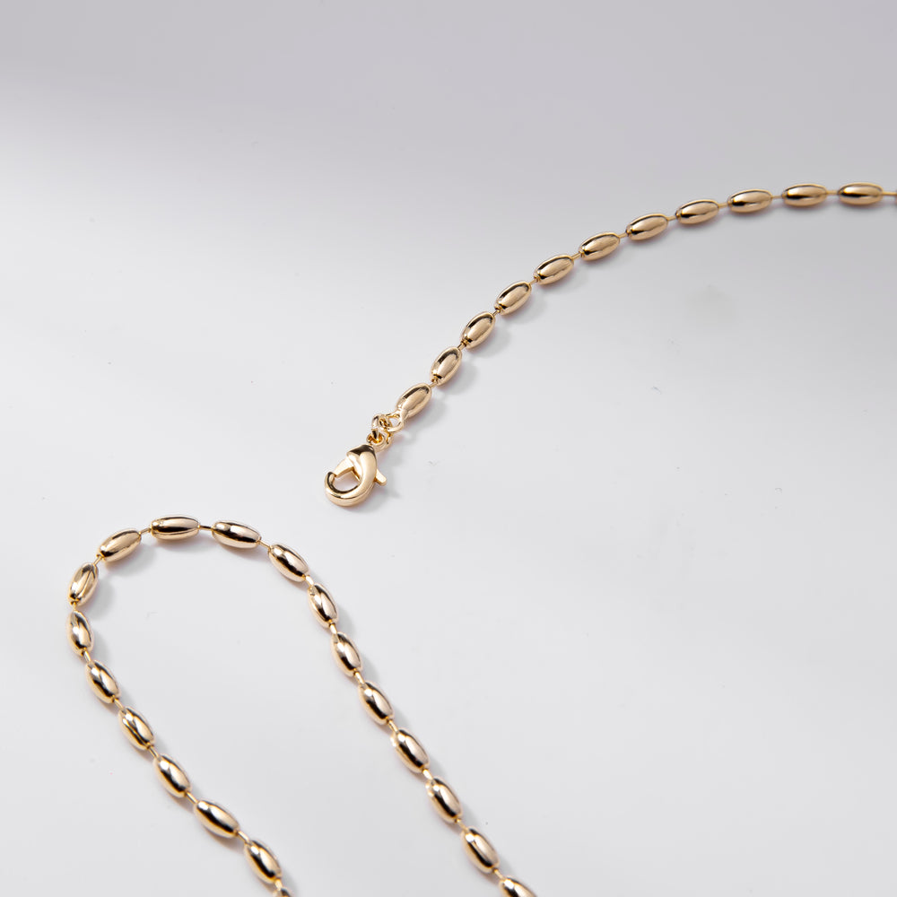 Colar Grãos com Zircônias em Banho de Ouro 18k | Veri