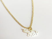 Colar Pingente Elefante Banho de Ouro 18k Zircônias | Veri