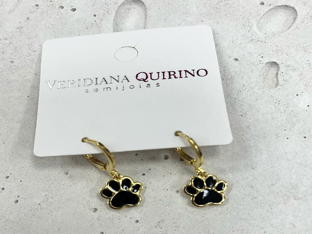 Brinco Mini Argola Patinha com Zircônias em Ouro 18k Veri