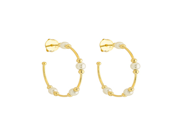 Brinco Argola Mini Esferas Banhado a Ouro 18k - Veri