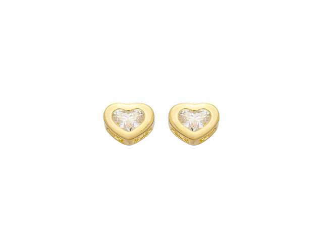 Brinco Coração com Zircônias Cravejadas no Banho em Ouro 18k | Veri