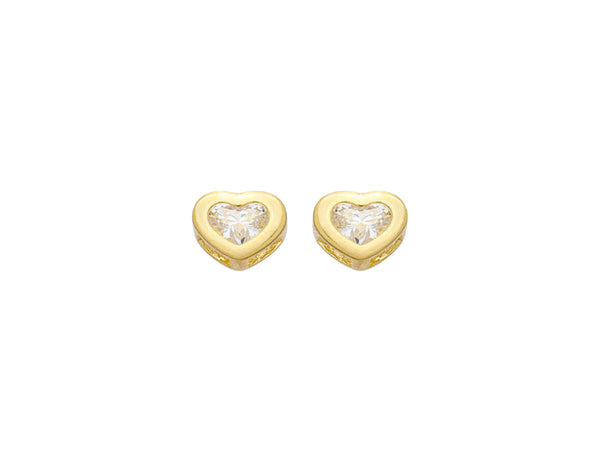 Brinco Coração com Zircônias Cravejadas no Banho em Ouro 18k | Veri