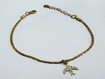 Pulseira Rabo de Rato Andorinha com Zircônias Banho Ouro 18k Veri