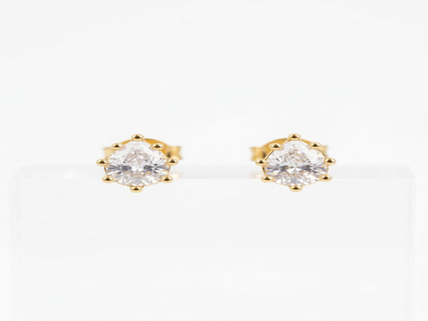 Brinco Ponto de Luz Gota Zircônia Banho Ouro 18k | Veri