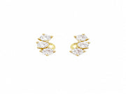 Brinco Ear Cuff Zircônias Banho de Ouro 18k Hipoalergênico Veri