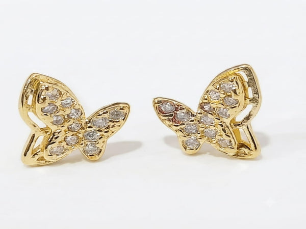 Brinco Borboleta Cravejado Zircônias em Banho Ouro 18k | Veri