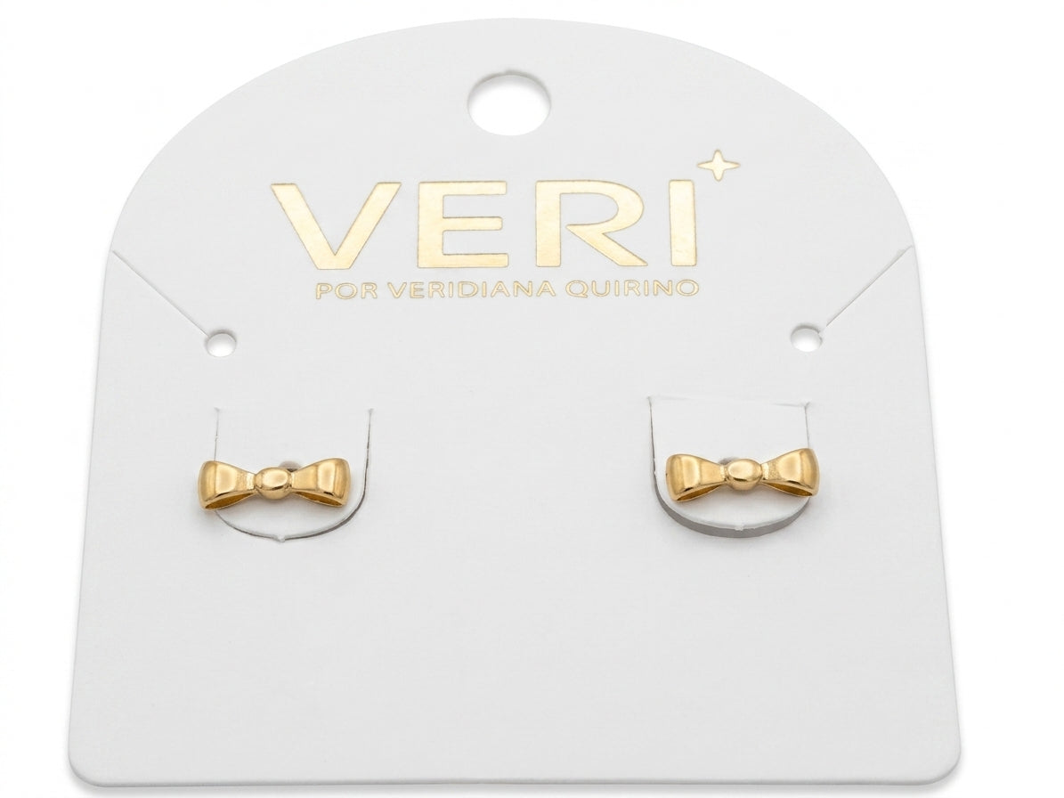 Brinco Feminino Laço Delicado Banhado a Ouro 18k Veri