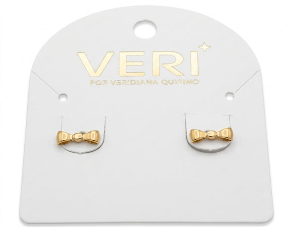 Brinco Feminino Laço Delicado Banhado a Ouro 18k Veri