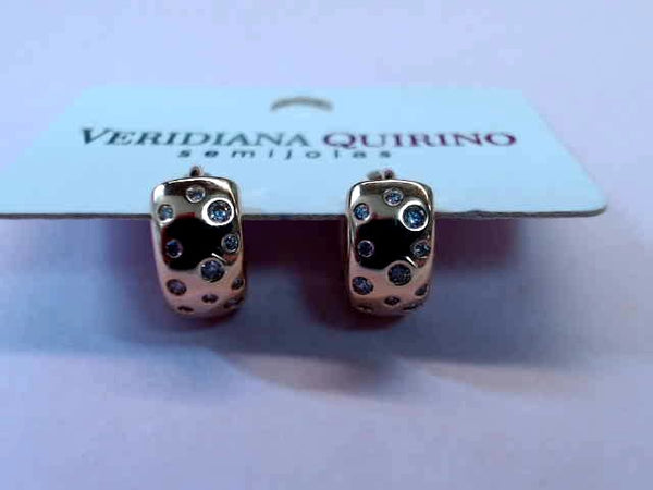 Brinco de Argola com Zircônias em Banho de Ouro 18k Veri