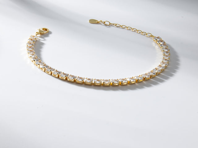Pulseira Riviera Zircônias 2,5mm Banhada a Ouro 18k Veri