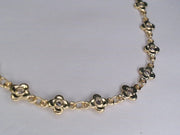 Pulseira Feminina Flores Zircônia Incolor Banho Ouro 18k Veri