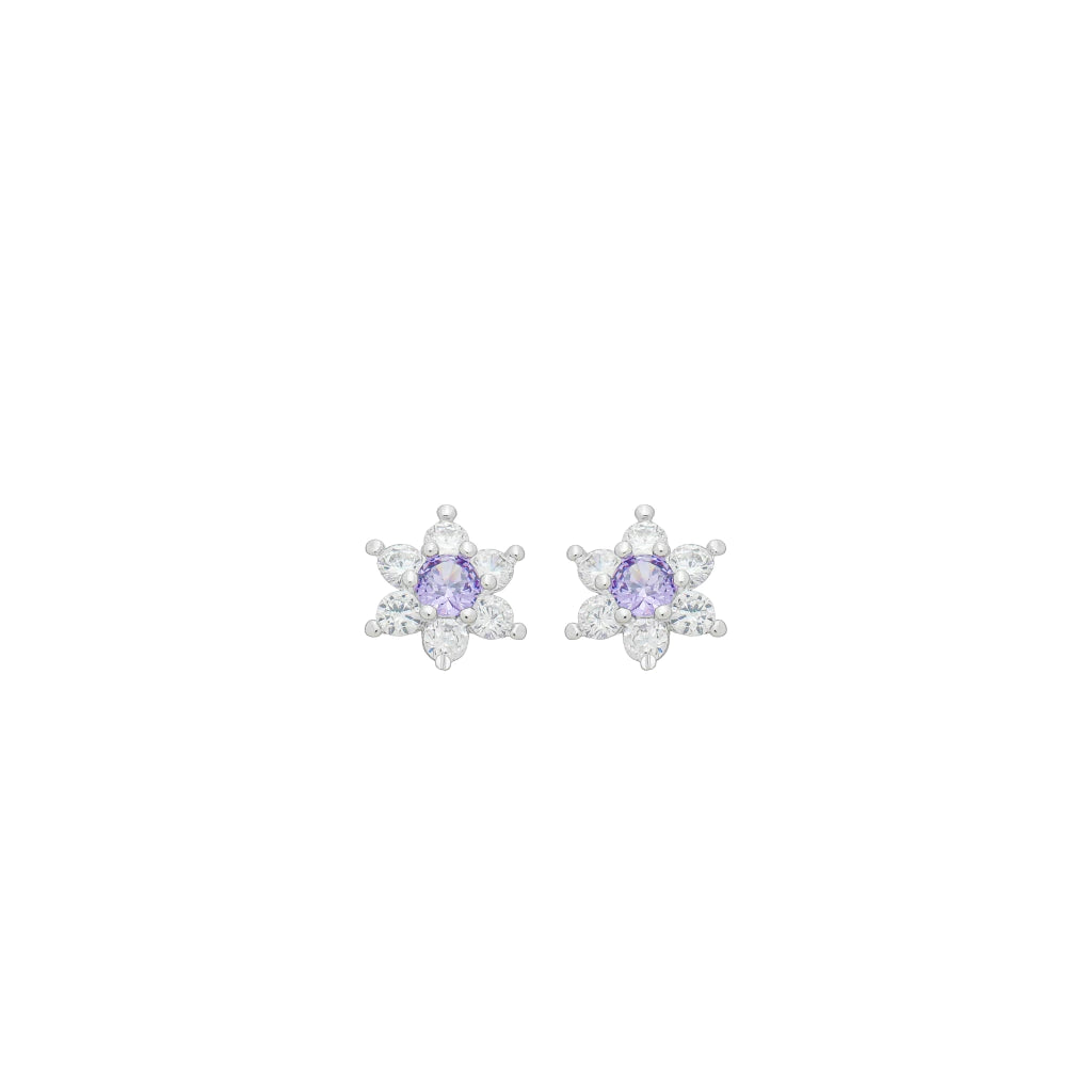 18k gold and rhodium Flower Earring