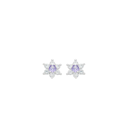 Brinco de Flor ouro 18k e rodio