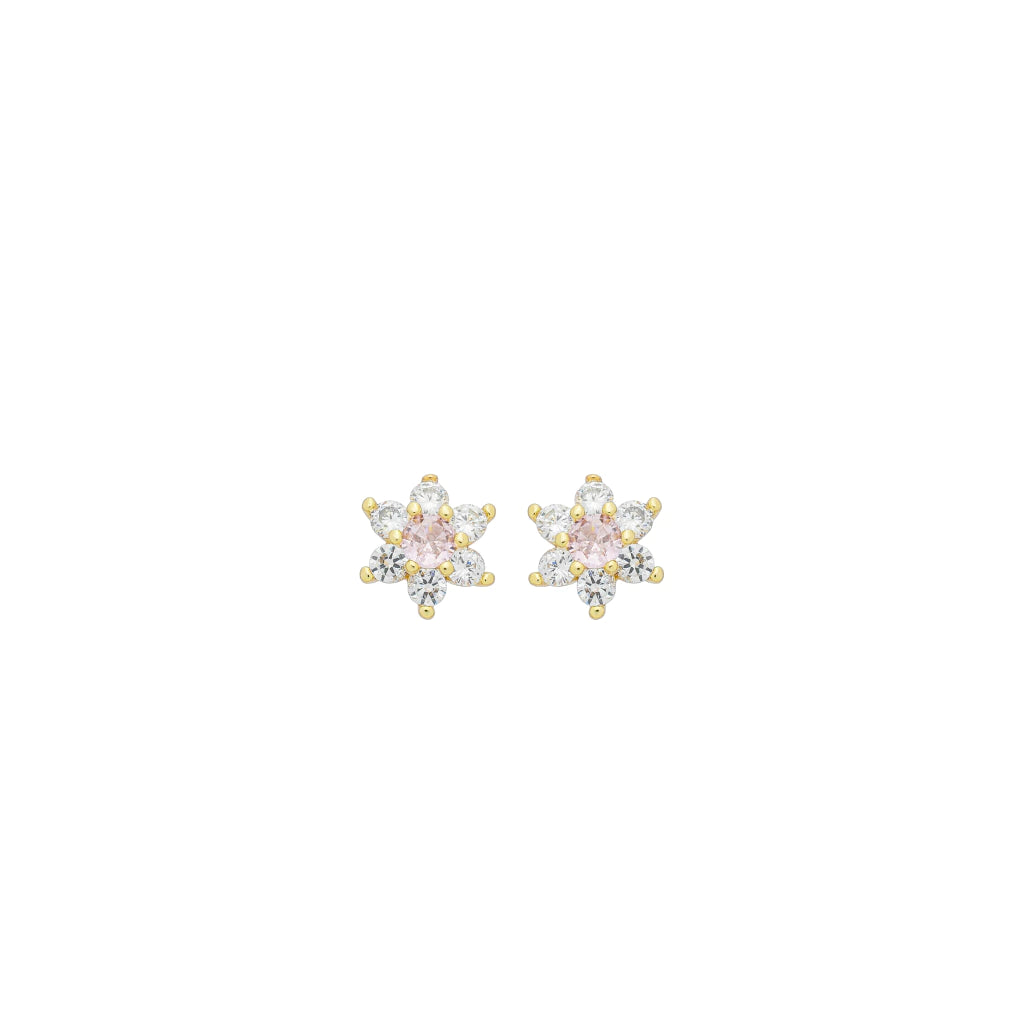 18k gold and rhodium Flower Earring