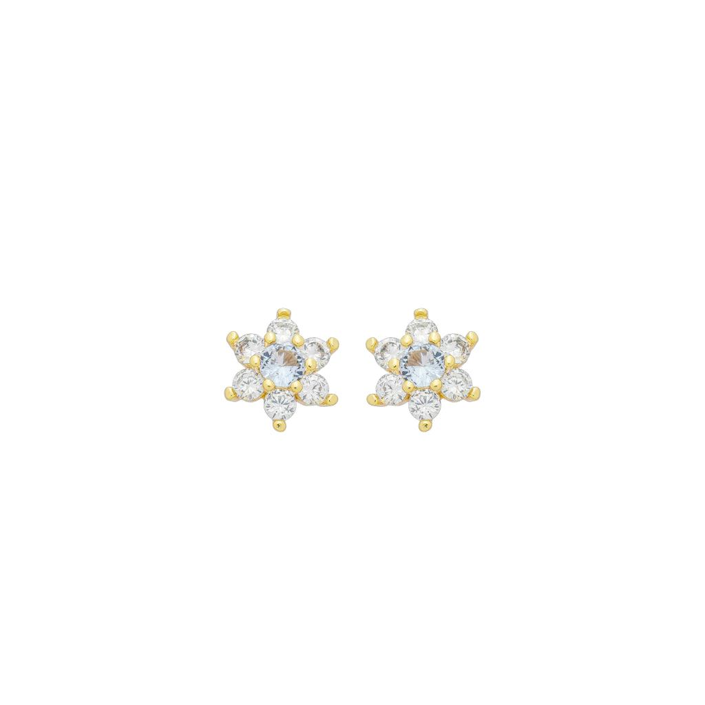 18k gold and rhodium Flower Earring