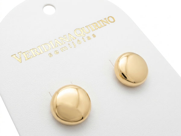 Brinco Círculo Dual com Zircônias Banhado a Ouro 18k Veri
