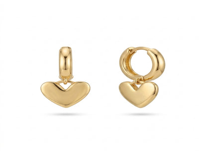 Brinco Argola Coração Tubo Banhado Ouro 18k Hipoalergênico Veri