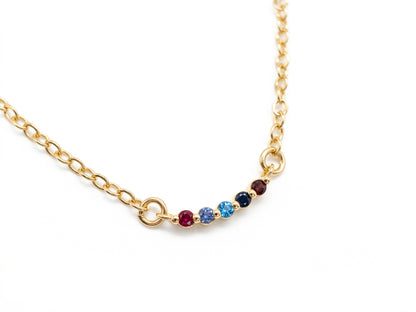 Colar Feminino Zircônias Coloridas Banhado a Ouro 18k - Veri
