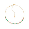 Colar Choker Dourado Pedras Coloridas Ouro 24K - Belice Joias