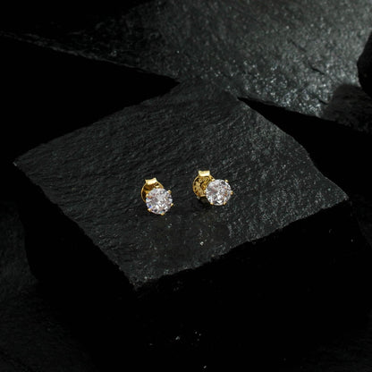 Brinco Ponto de Luz Pequeno Banhado a Ouro 24K - Belice Joias