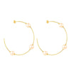 Brinco de Argola Grande Dourado com Pérolas Ouro 24K - Belice Joias