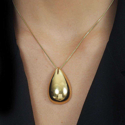 Colar Feminino Dourado de Gota Banhado a Ouro 24K - Belice Joias