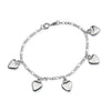 Pulseira Feminina Pingentes de Coração Ouro Branco - Belice Joias