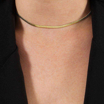 Colar Choker de Fita Dourado Banhado a Ouro 24K - Belice Joias