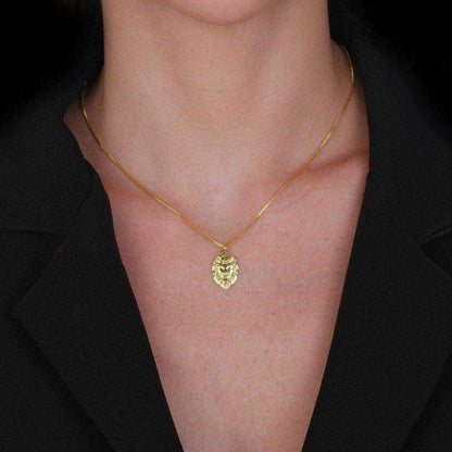 Colar Dourado Feminino Pingente Leão Banhado a Ouro 24k - Belice