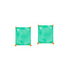 Brinco Dourado de Pedra Retangular Verde Ouro 24K - Belice Joias