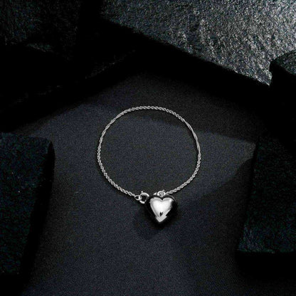 Pulseira Cordão Baiano com Coração em Ródio - Belice Joias