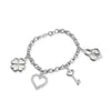 Pulseira Feminina Elo Português com Pingentes - Belice Joias