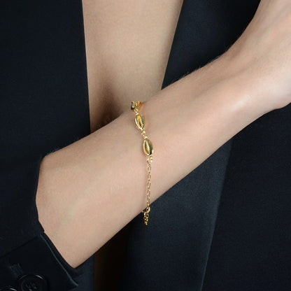 Pulseira Dourada de Búzios Banhada a Ouro 24K - Belice Joias
