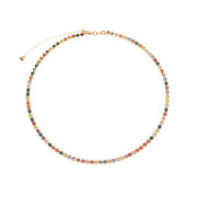 Colar Choker Riviera Pedras Coloridas Banho Ouro 24K - Belice