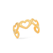 Piercing de Pressão Dourado Corações Ouro 24K - Belice Joias
