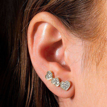 Brinco Ear Cuff Coração Zircônia Banhado a Ouro 24K | Belice