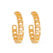 Brinco de Argola Corrente Dourado Banhado a Ouro 24K - Belice Joias
