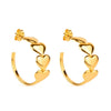 Brinco de Argola Dourado 4 Corações em Ouro 24K - Belice Joias