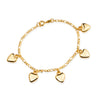 Pulseira Dourada Banhada a Ouro 24K com Coração - Belice Joias
