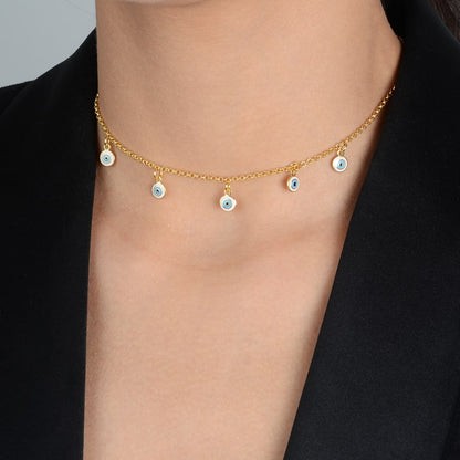 Colar Feminino Olho Grego Dourado Banhado Ouro 24k - Belice Joias