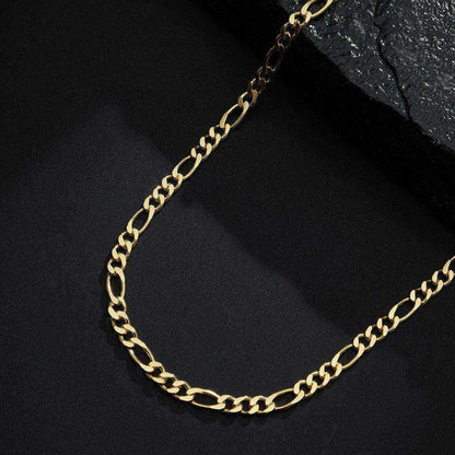 Corrente Dourada Masculina Elo 3x1 3mm Banho Ouro 24k - Belice Joias
