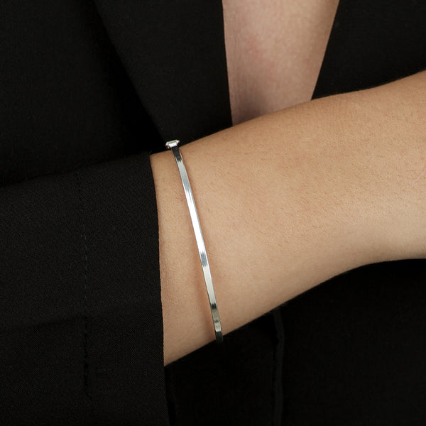 Pulseira Bracelete Oval Feminino em Prata 925 - Belice Joias
