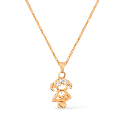 Colar Dourado Filha com Zircônia Banhado Ouro 24K - Belice Joias